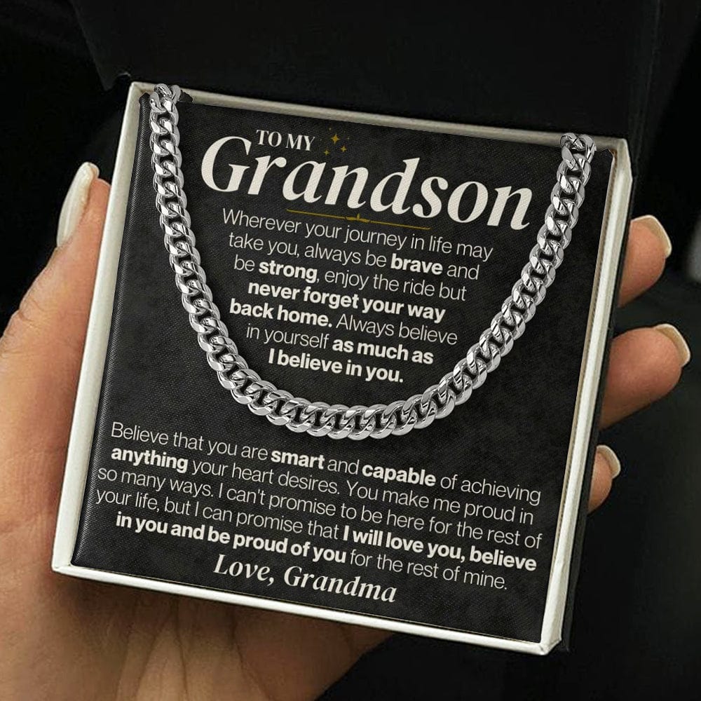 Jewelry To My Grandson - Personalized - Believe In Yourself - Gift Set - SS328V3