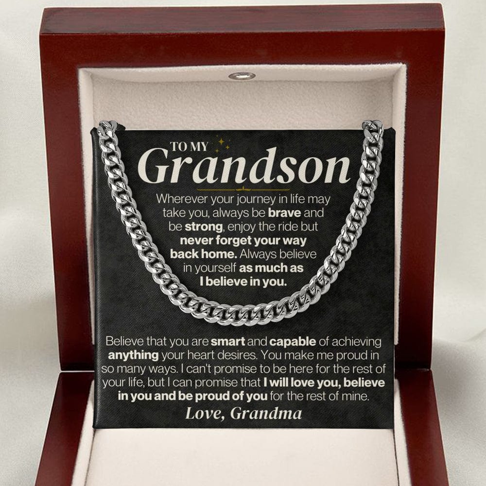 Jewelry To My Grandson - Personalized - Believe In Yourself - Gift Set - SS328V3