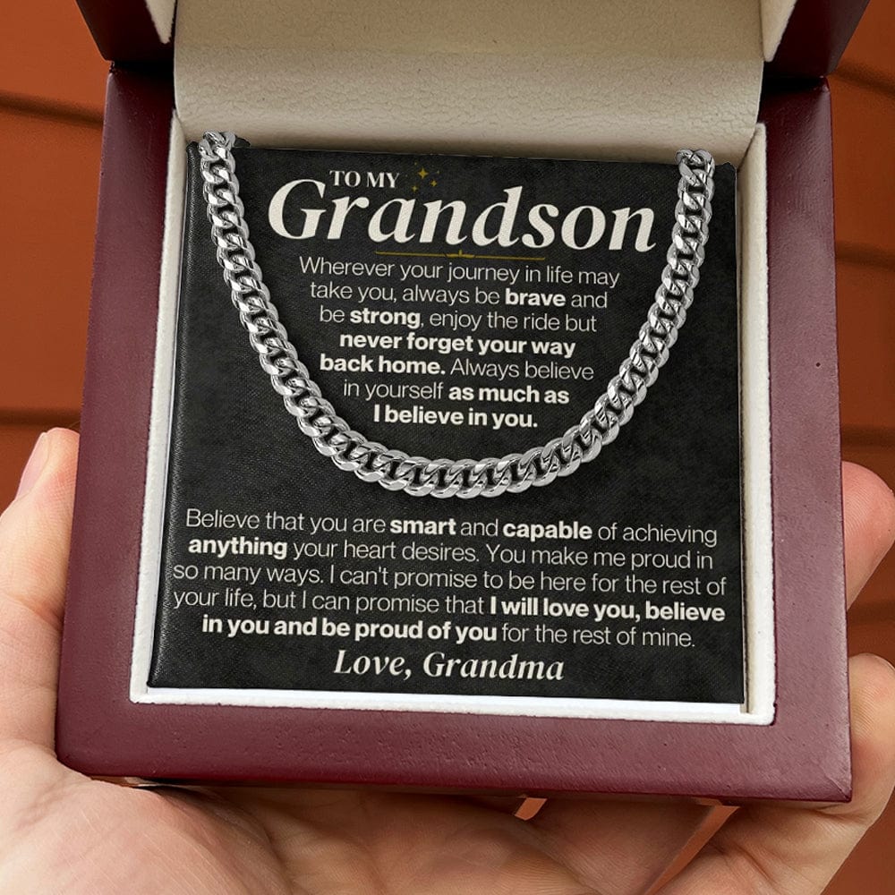 Jewelry To My Grandson - Personalized - Believe In Yourself - Gift Set - SS328V3