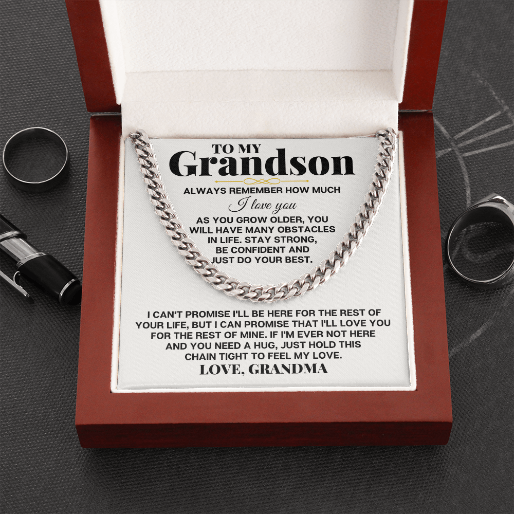 Jewelry To My Grandson - Personalized Special Chain Gift Set - SS258GS