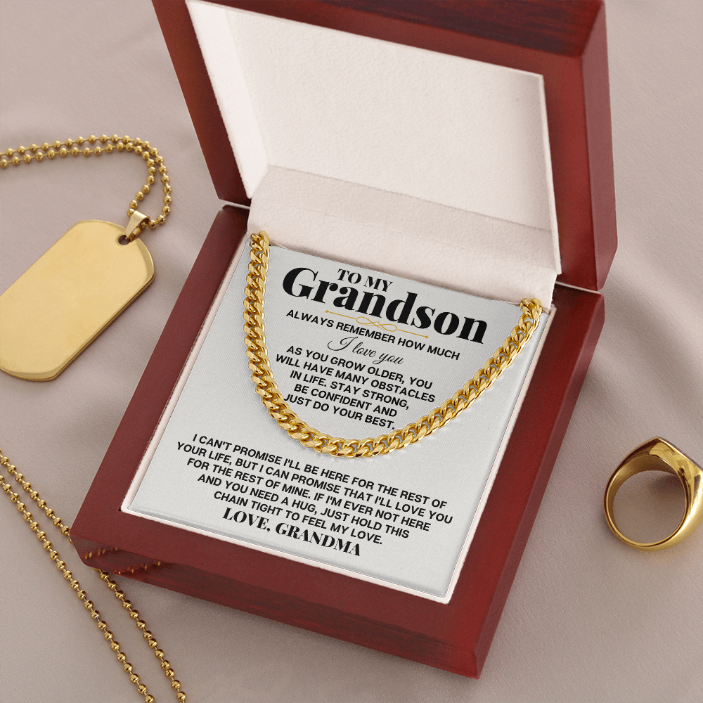 Jewelry To My Grandson - Personalized Special Chain Gift Set - SS258GS