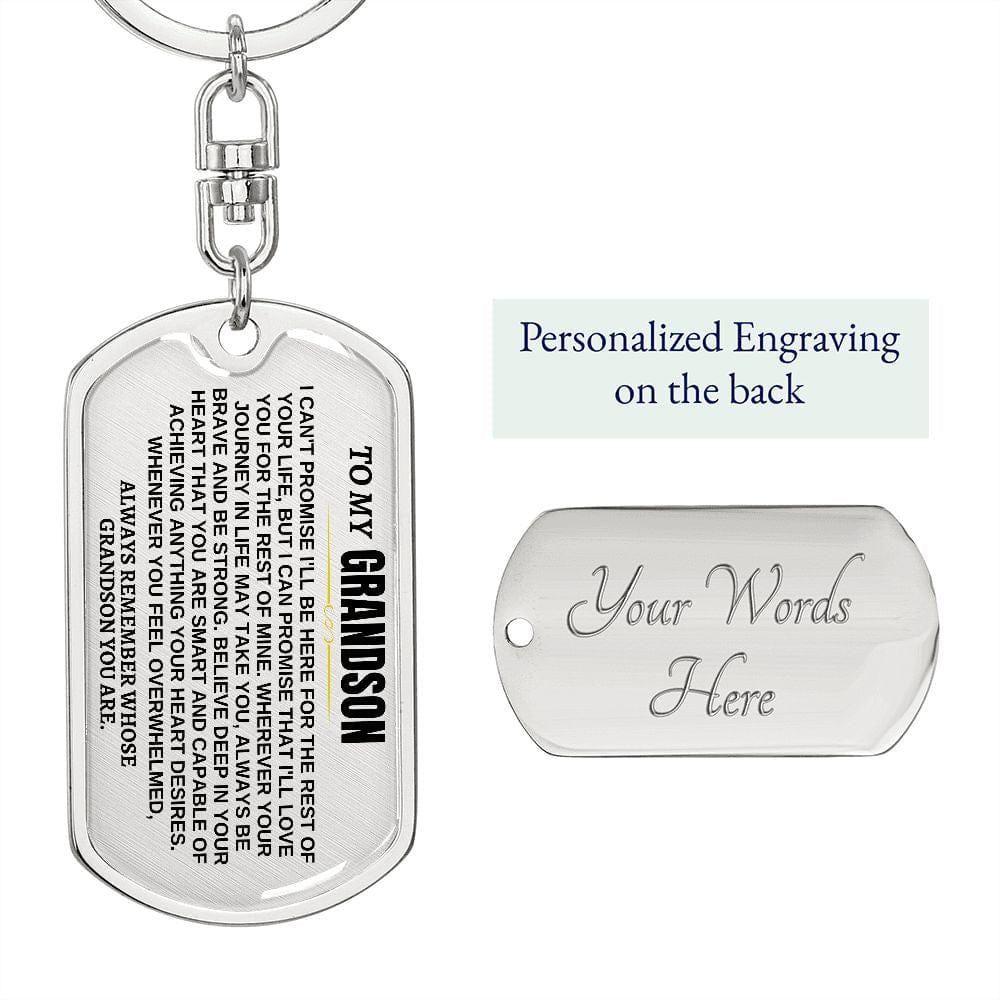 Jewelry To My Grandson | Remember Whose Grandson You Are| Personalized Keychain - SS293V2