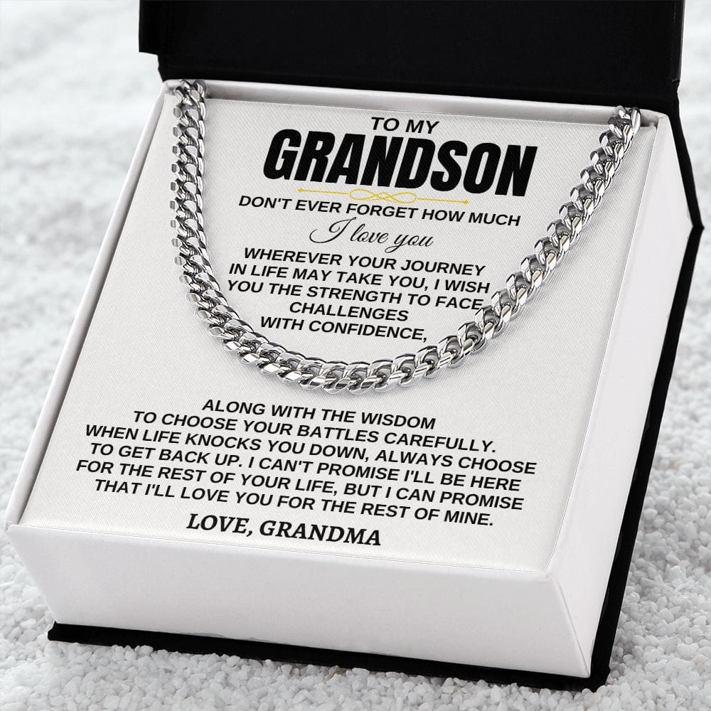 Jewelry To My Grandson - Wherever Your Journey - Personalized Gift Set - SS284