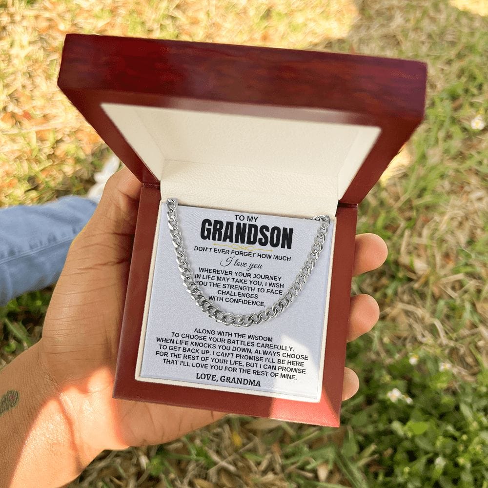 Jewelry To My Grandson - Wherever Your Journey - Personalized Gift Set - SS284