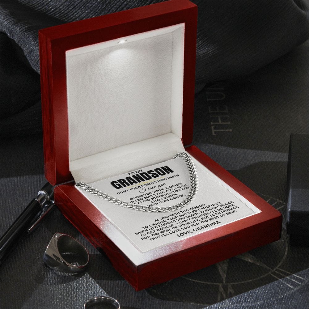 Jewelry To My Grandson - Wherever Your Journey - Personalized Gift Set - SS284