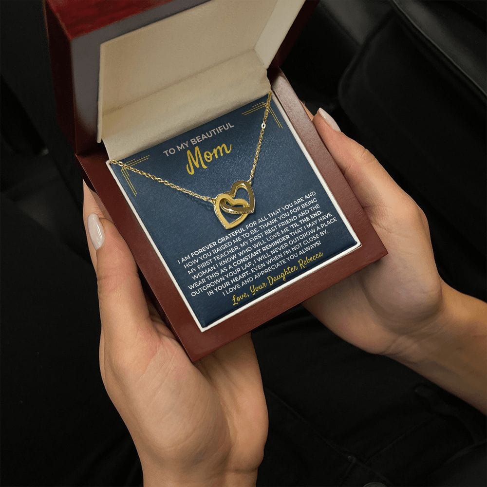 Jewelry To My Loving Mom - From Daughter - Forever Linked Hearts Gift Set - SS404