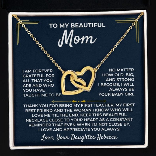 Jewelry To My Loving Mom - From Daughter - Forever Linked Hearts Gift Set - SS405