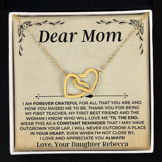 Jewelry To My Mom - From Daughter - Forever Linked Hearts Gift Set - SS404V2