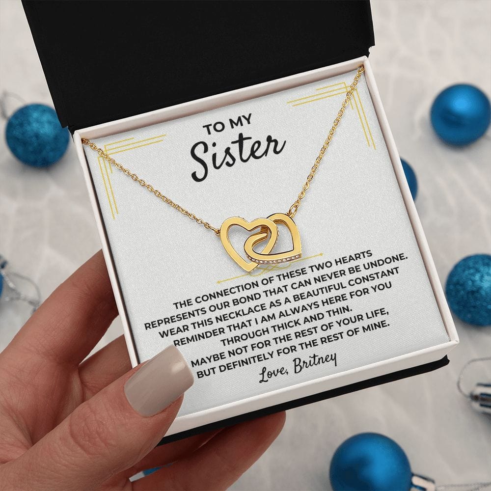 Jewelry To My Sister - Interlocked Hearts Gift Set - SS382