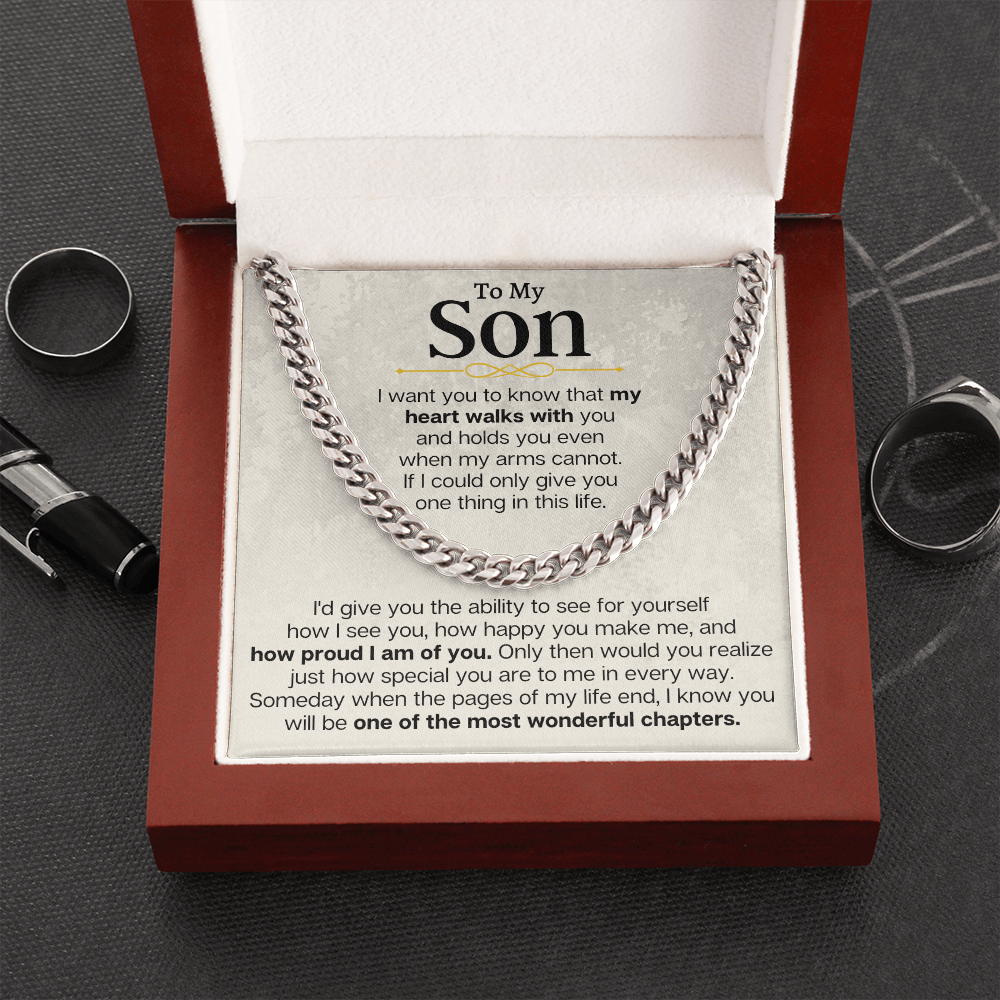 Jewelry To My Son - Cuban Link Chain Gift Set - SS161-S