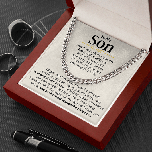 Jewelry To My Son - Cuban Link Chain Gift Set - SS161-S