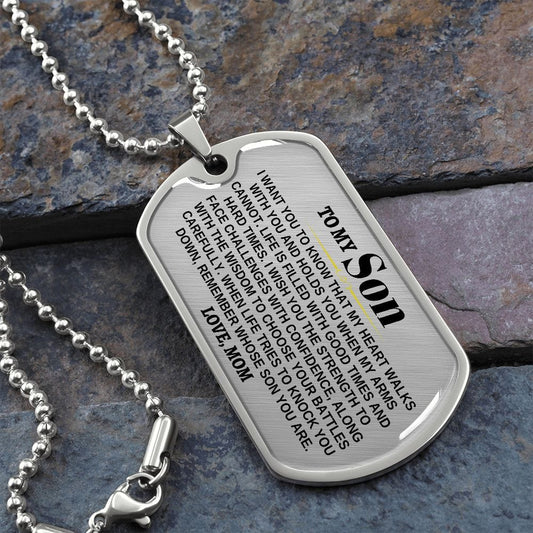 Jewelry To My Son - Love, Mom - Beautiful Love Tag - SS300