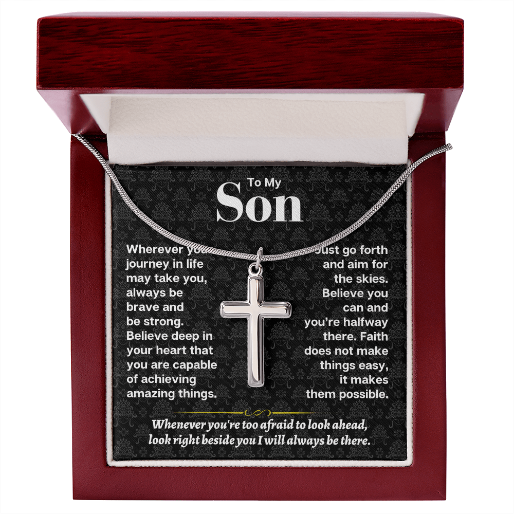 Jewelry To My Son - Personalized - Artisan-Crafted Cross - Gift Set - SS178S
