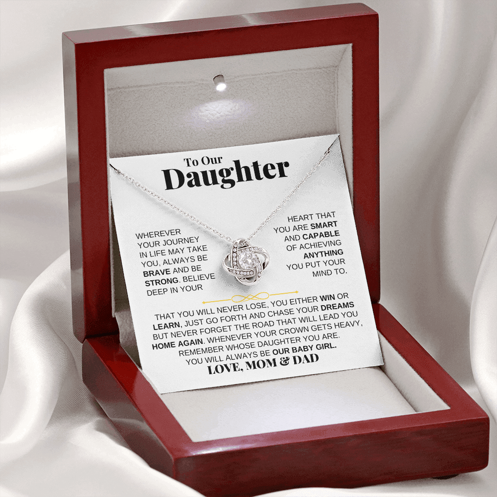 Jewelry To Our Daughter - Love Knot Gift Set - From Dad- SS204LKMD