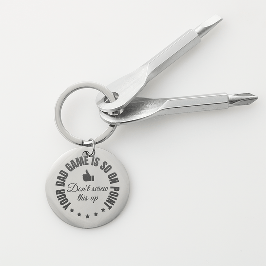 Jewelry Your Dad Game is So On Point - .316L Stainless Steel Screwdriver Keychain - SS231