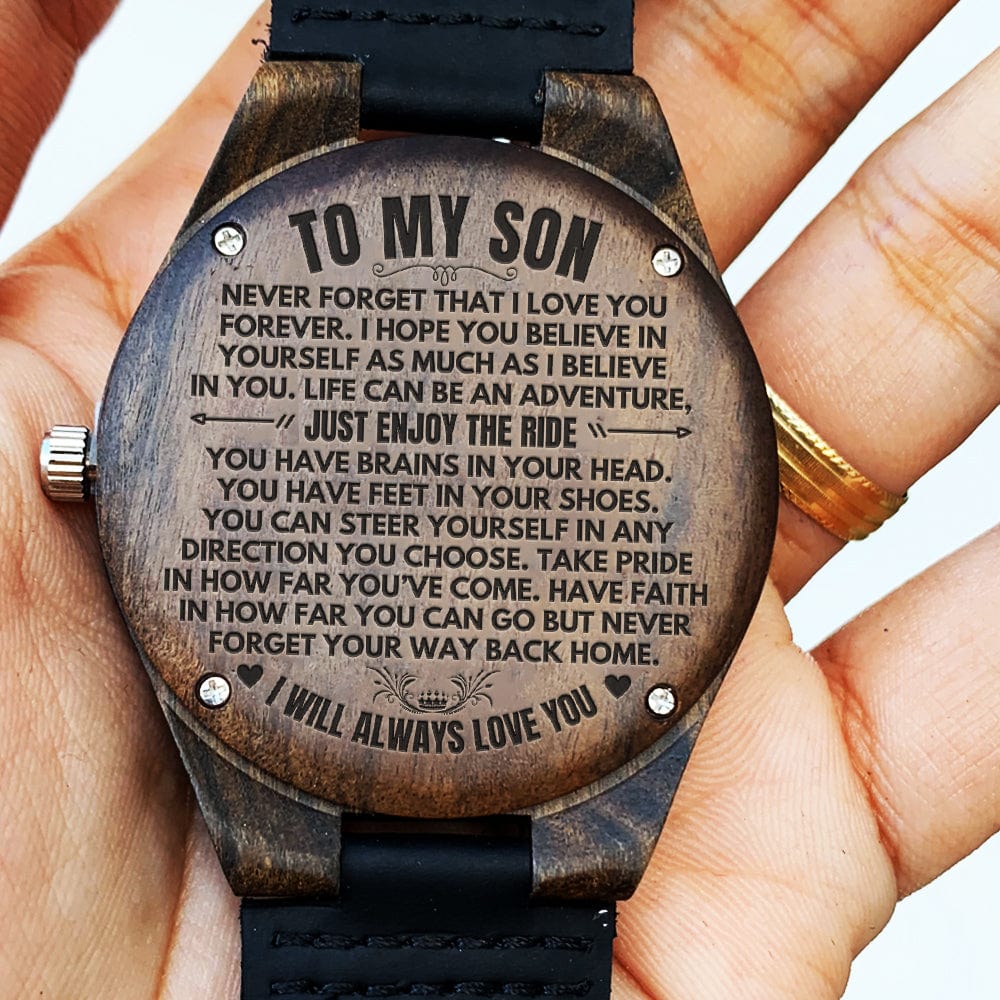 To My Son - I Will Always Love You - Engraved Wood Watch - SS493