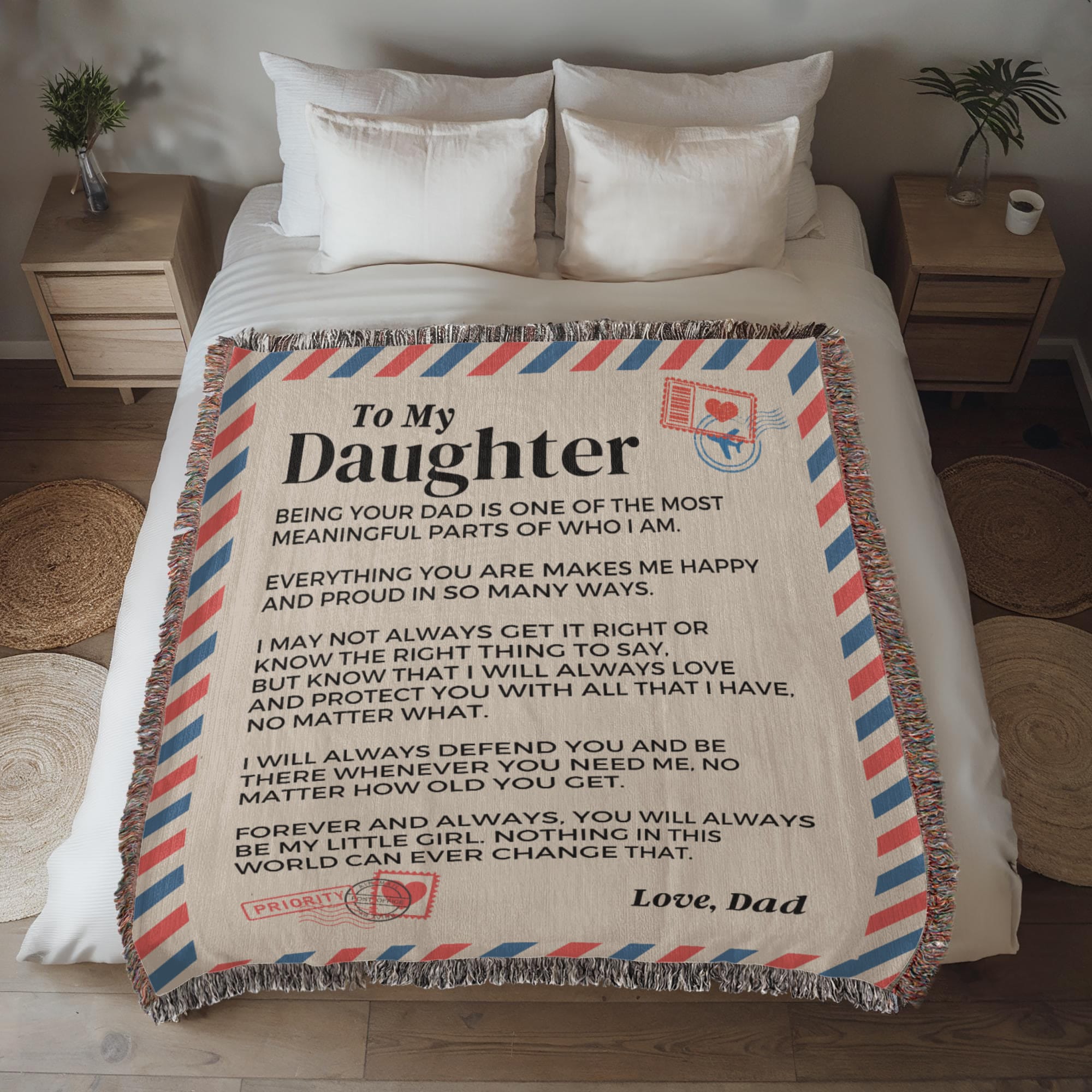 Blanket To My Daughter - Being Your Dad - Heirloom Woven Blanket