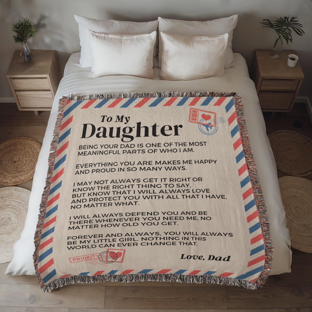 Blanket To My Daughter - Being Your Dad - Heirloom Woven Blanket