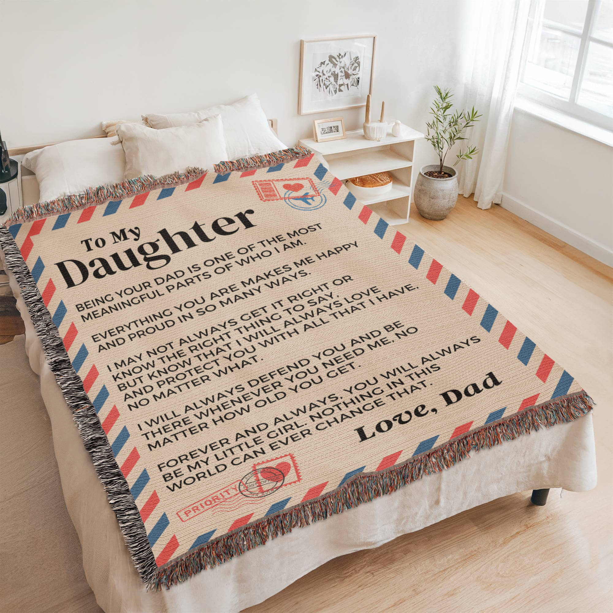 Blanket To My Daughter - Being Your Dad - Heirloom Woven Blanket