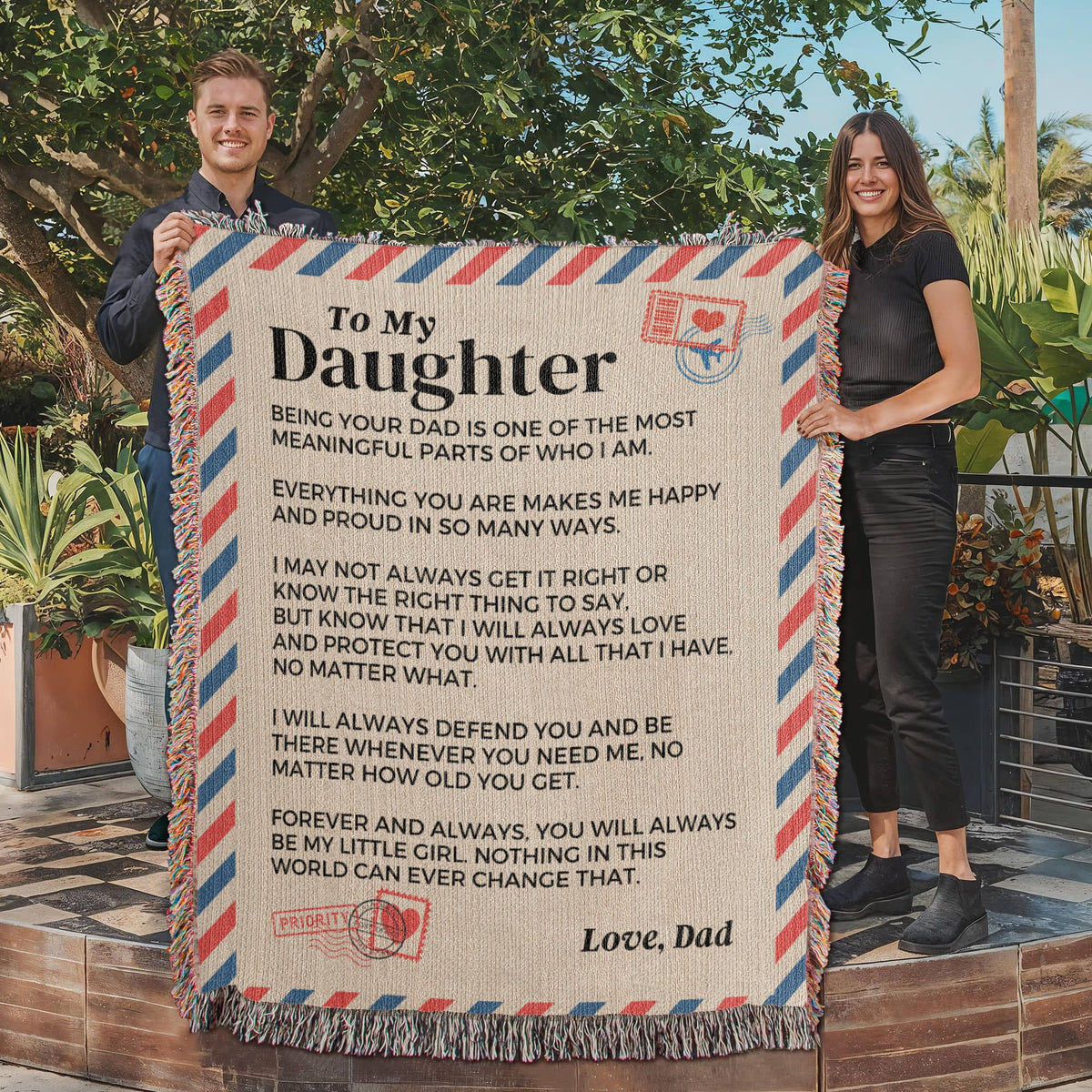 Blanket To My Daughter - Being Your Dad - Heirloom Woven Blanket