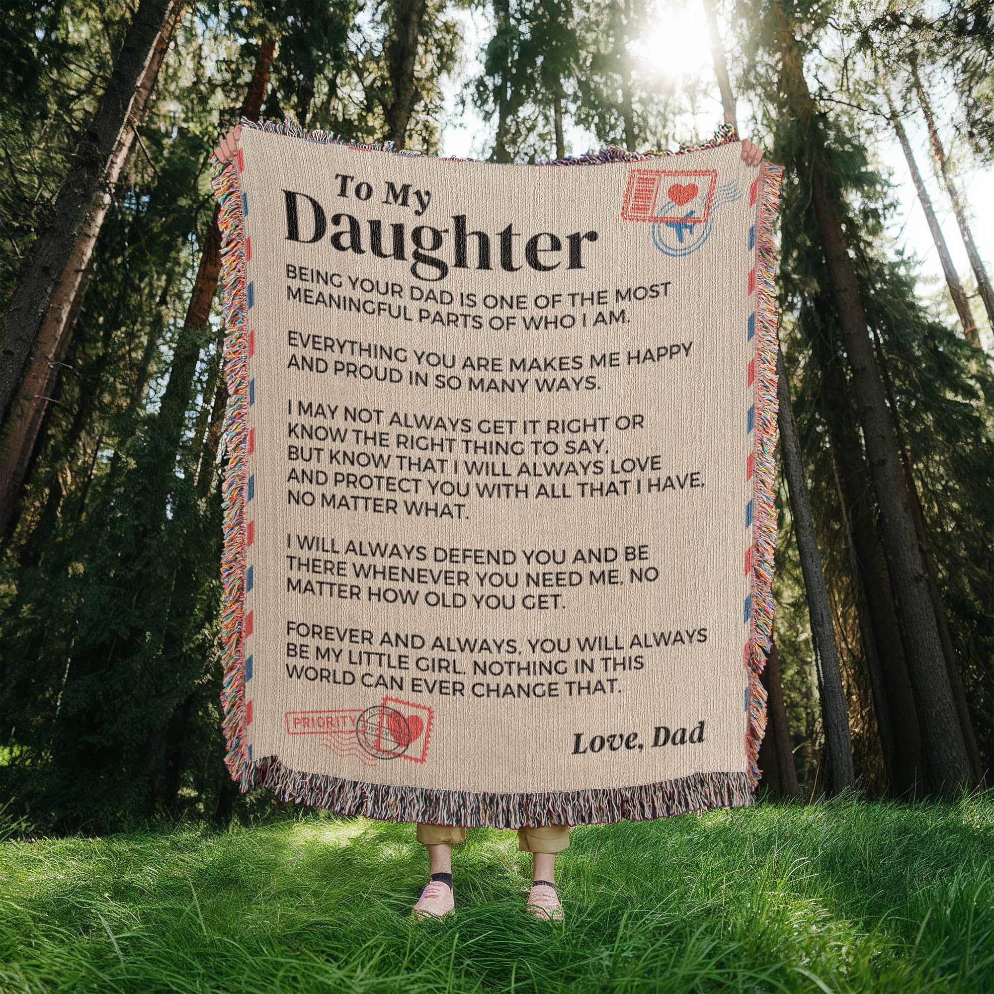Blanket To My Daughter - Being Your Dad - Heirloom Woven Blanket