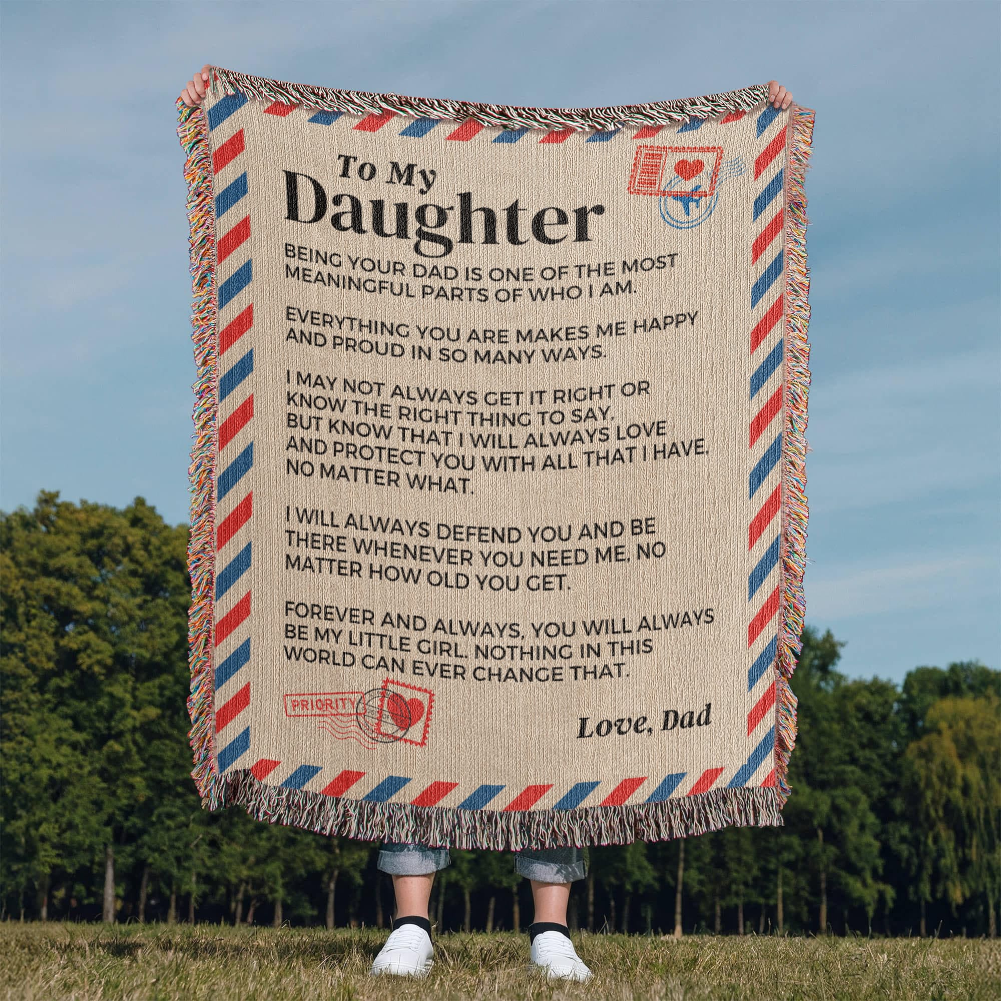 Blanket To My Daughter - Being Your Dad - Heirloom Woven Blanket