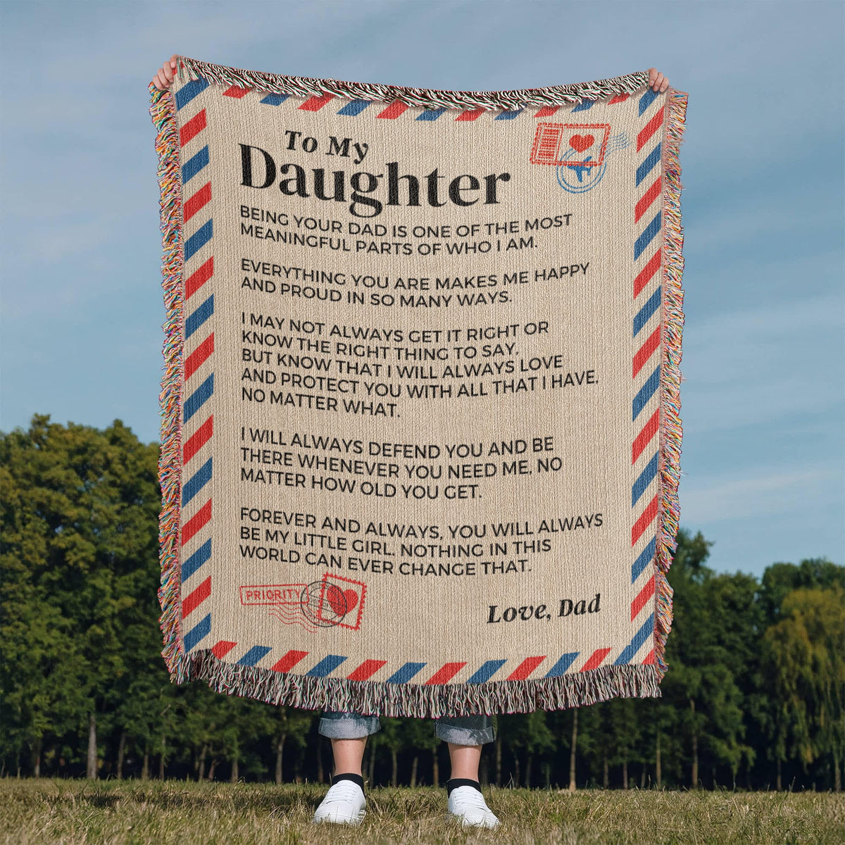 Blanket To My Daughter - Being Your Dad - Heirloom Woven Blanket