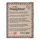 Blanket To My Daughter - Being Your Dad - Heirloom Woven Blanket