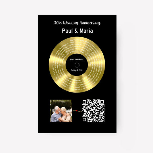 Customizer Our Soundtrack - Gold-Finish Frame Custom Vinyl Record Canvas - PF