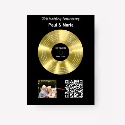 Customizer Our Soundtrack - Gold-Finish Frame Custom Vinyl Record Canvas - PF