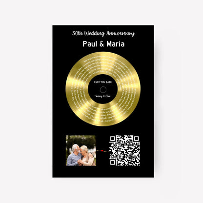 Customizer Our Soundtrack - Gold-Finish Frame Custom Vinyl Record Canvas - PF