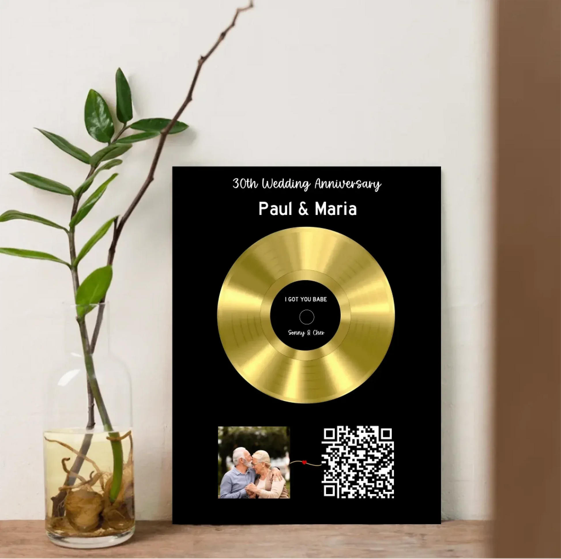 Customizer Our Soundtrack - Gold-Finish Frame Custom Vinyl Record Canvas - SO