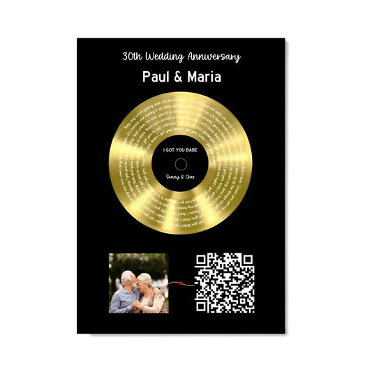 Customizer Our Soundtrack - Gold-Finish Frame Custom Vinyl Record Canvas - SO