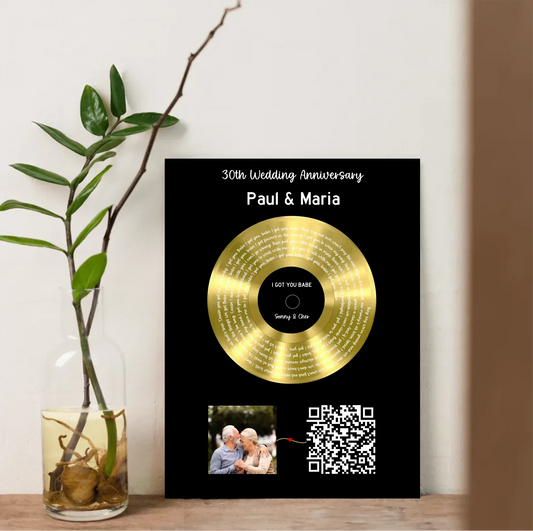 Customizer Our Soundtrack - Gold-Finish Frame Custom Vinyl Record Canvas - SO