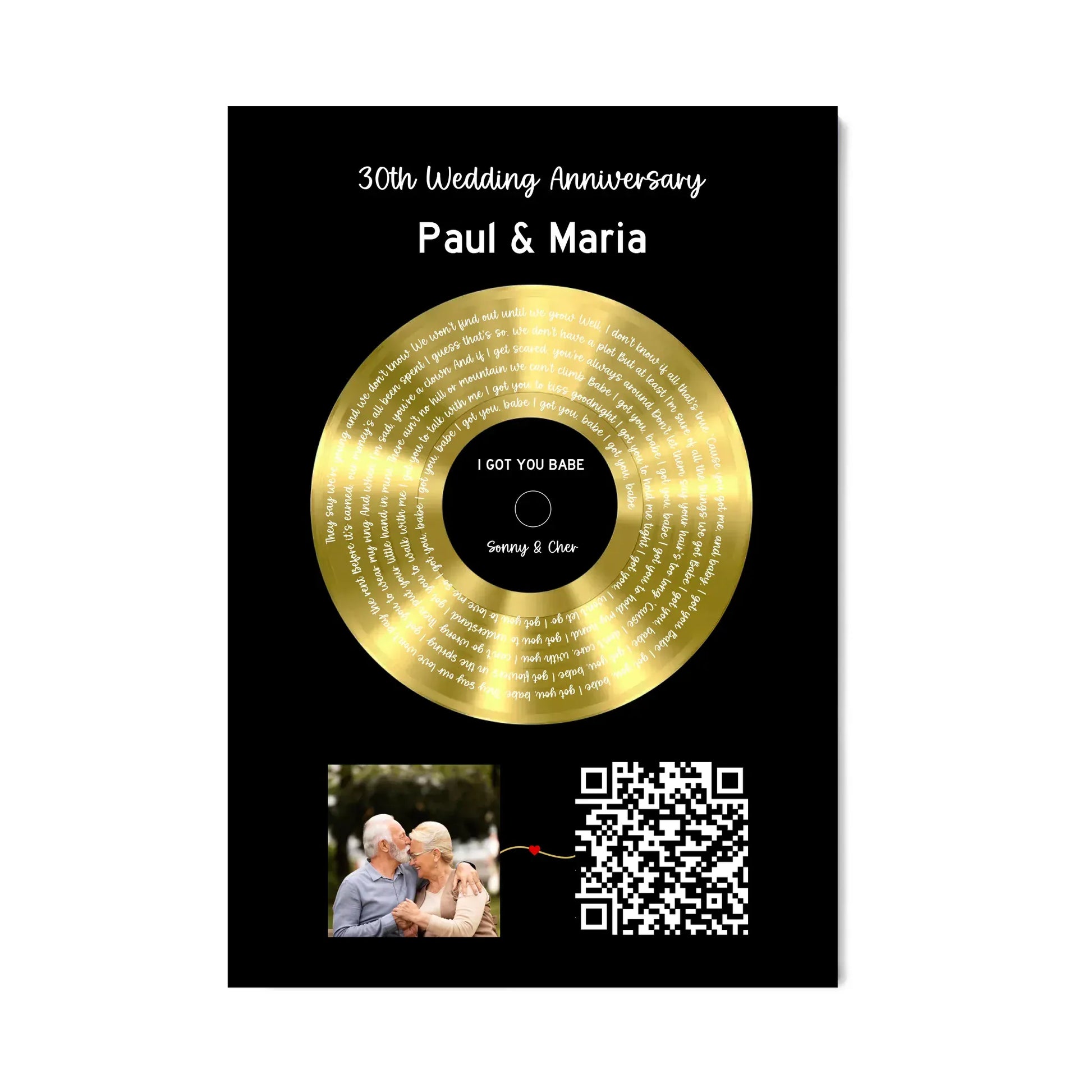 Customizer Our Soundtrack - Gold-Finish Frame Custom Vinyl Record Canvas - SO