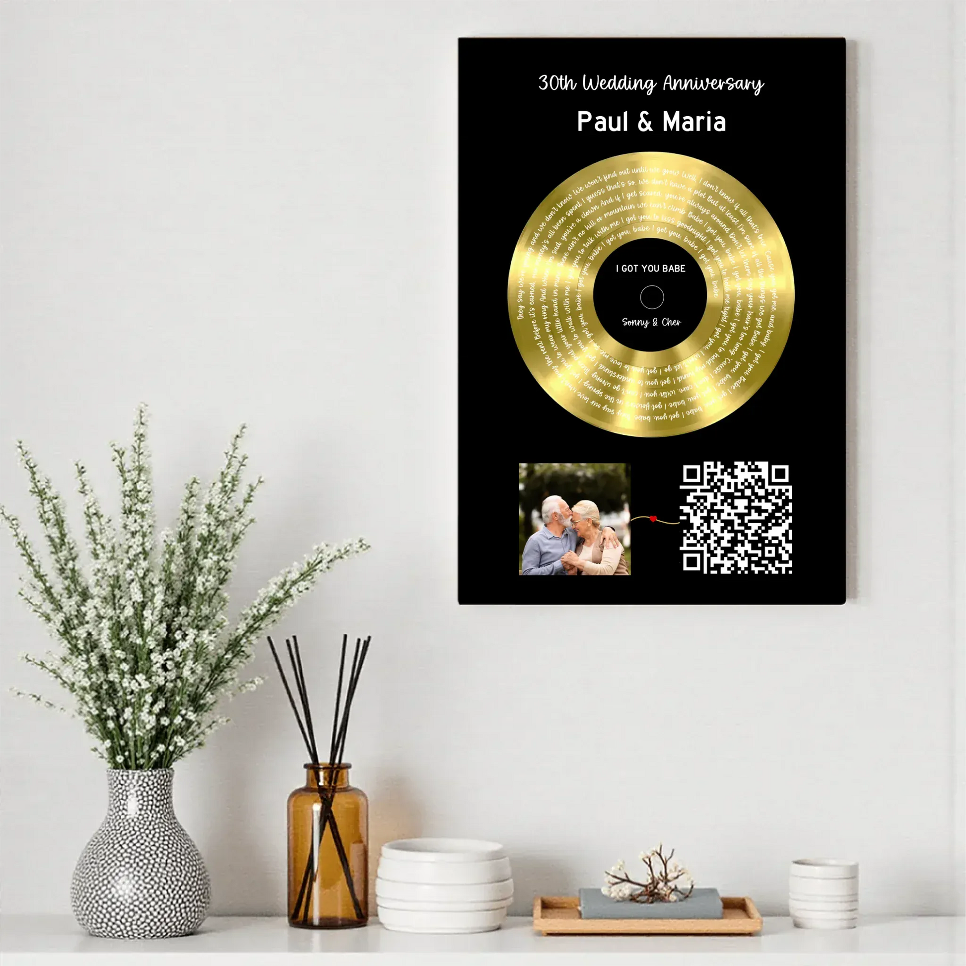 Customizer Our Soundtrack - Gold-Finish Frame Custom Vinyl Record Canvas - SO