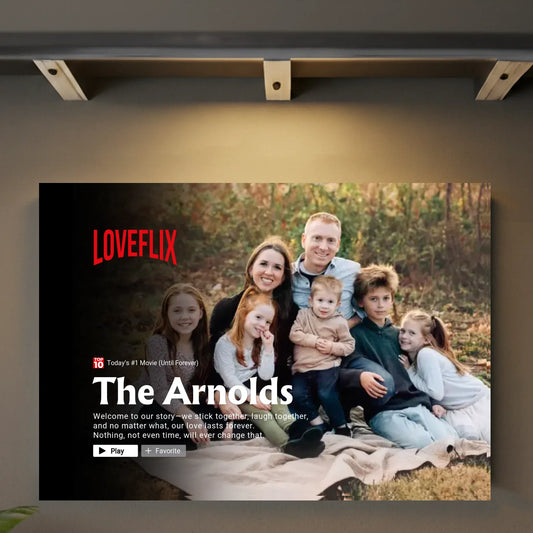 Customizer Personalized "Our Family" Movie Cover inspired Canvas Wall Art