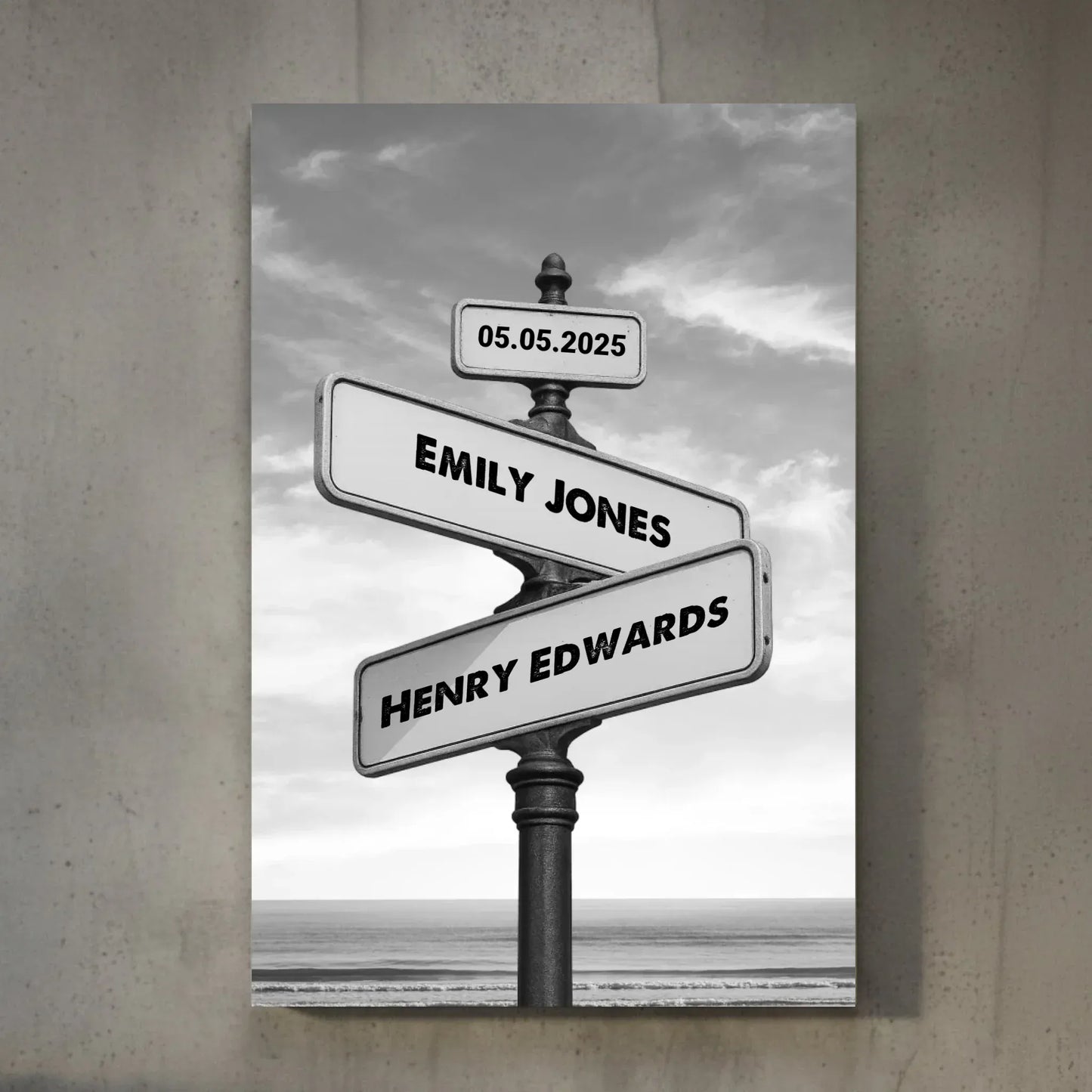 Customizer Personalized Vintage Street Sign for Couples Premium Canvas | Perfect Couple Gift