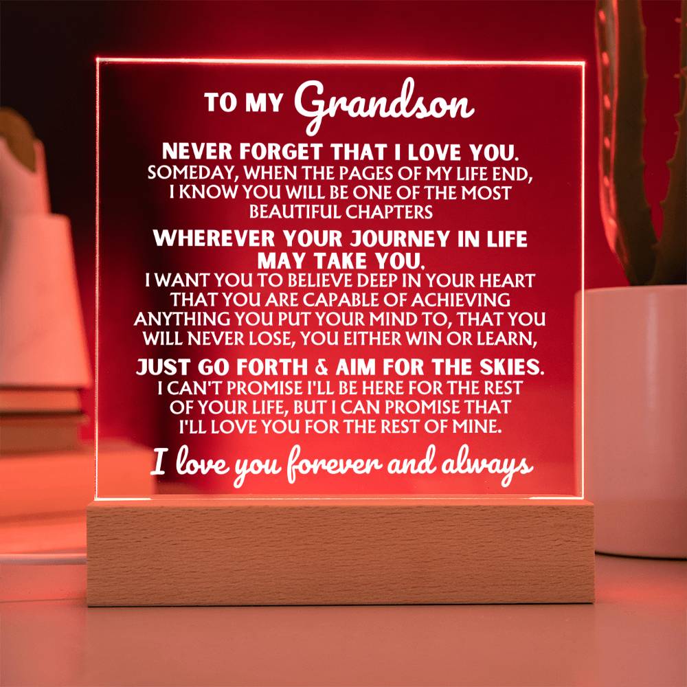 Jewelry [ALMOST SOLD-OUT] To My Grandson  "I Love You Forever" | Acrylic Lamp ❤️ | AC47