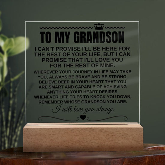 Portachiavi Personalizzato Per Nipote Con Incisione - "To My Grandson, Remember Whose Grandson You Are" - 2