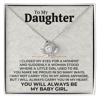 Jewelry Daughter - Always Be My Baby Girl - Love Knot Gift Set - SS506