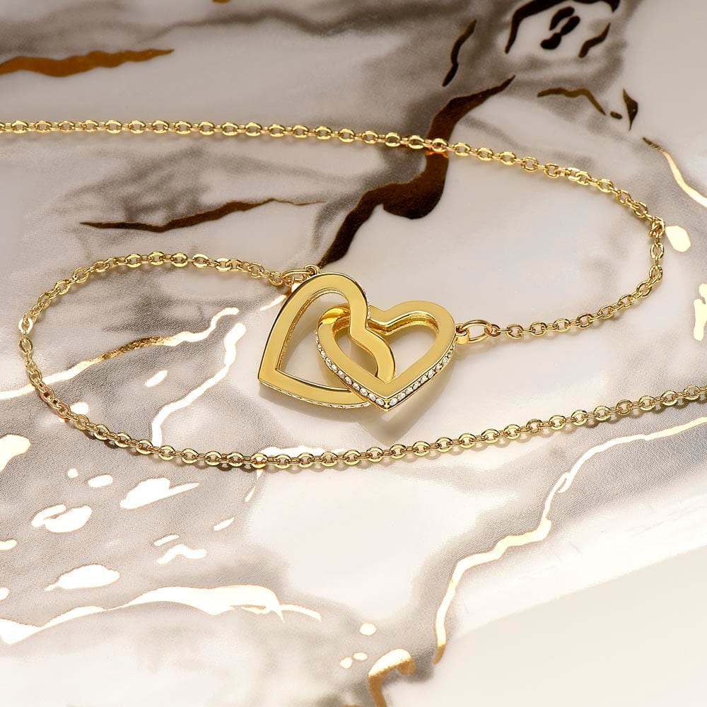 Jewelry Dear Mom - 18k Yellow Gold Interlocked-Hearts Necklace Gift Set - SS587