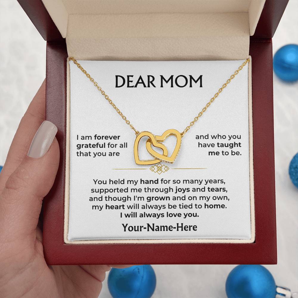 Jewelry Dear Mom - 18k Yellow Gold Interlocked-Hearts Necklace Gift Set - SS587