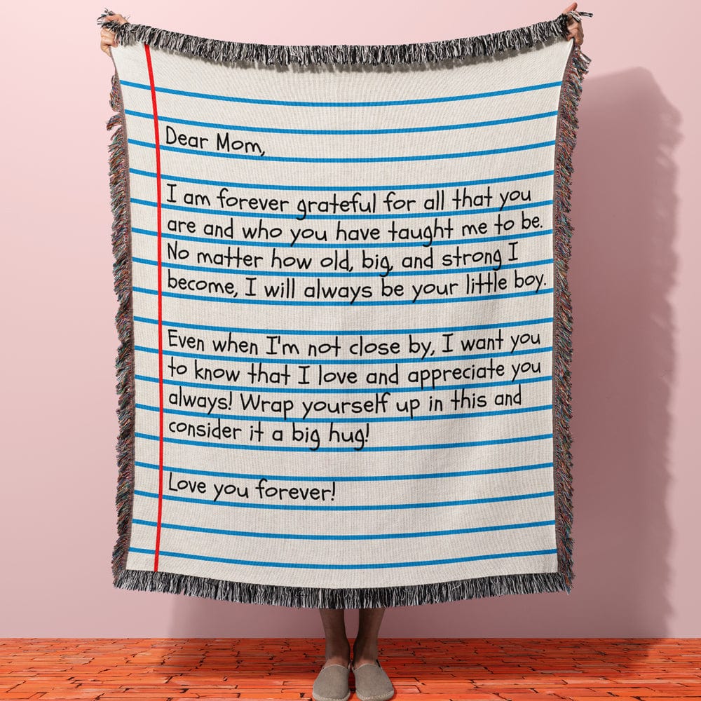 Jewelry Dear Mom - From Son - Premium Woven Blanket - Giant Love Letter - WB03