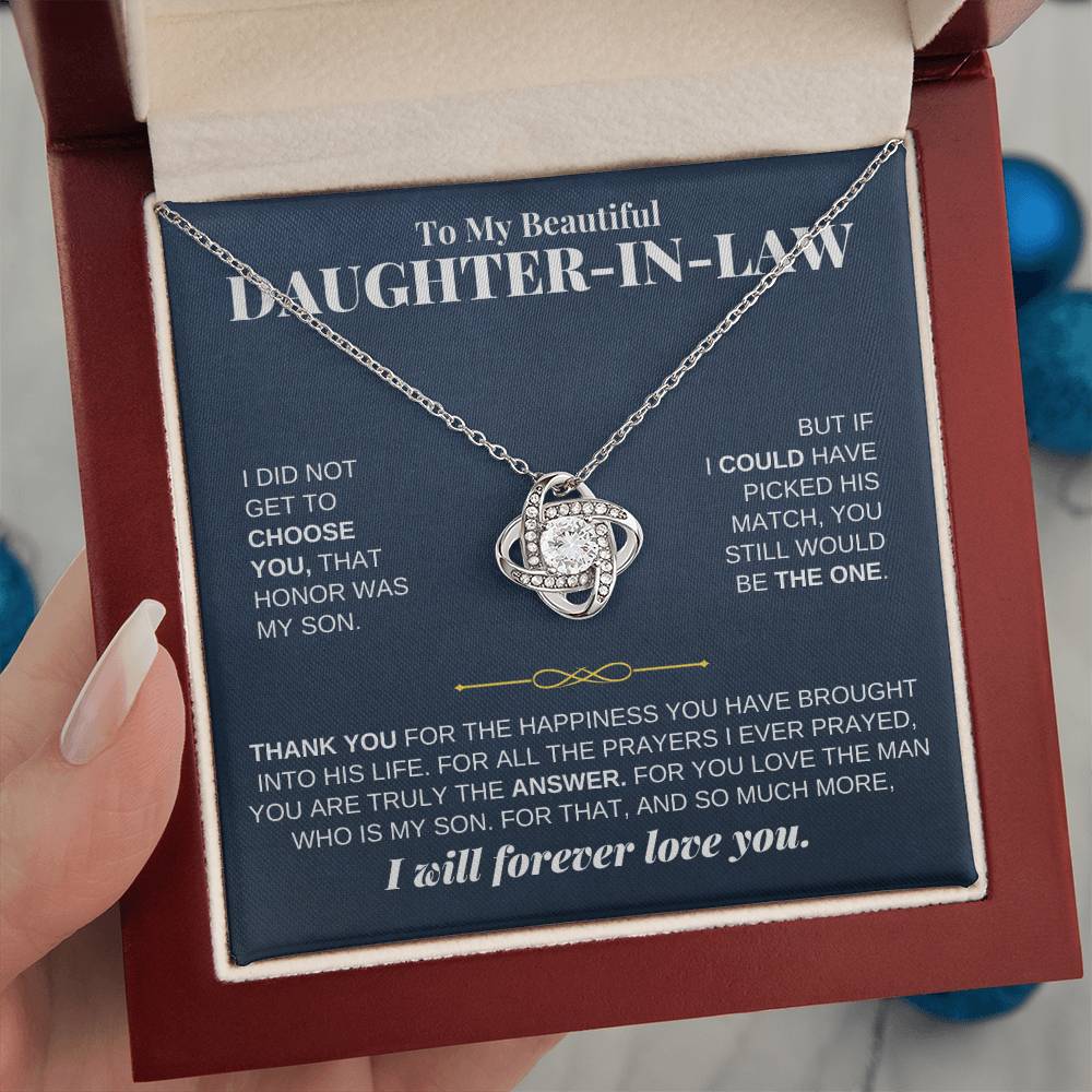 Jewelry Gift for Daughter-in-law - Love Knot Necklace Gift Set - SS232