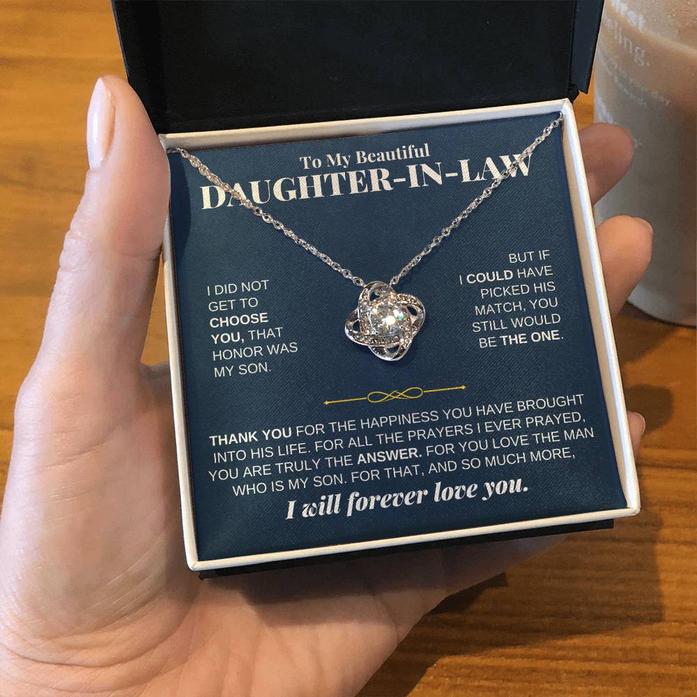 Jewelry Gift for Daughter-in-law - Love Knot Necklace Gift Set - SS232