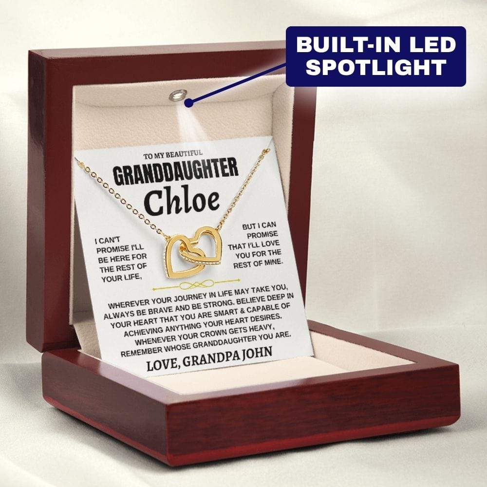 Jewelry Gift for Granddaughter Custom Name Card - Forever Linked Necklace – Gift Set - SS117