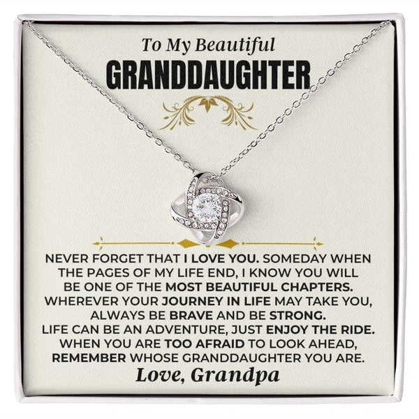 Collana Per Nipote Regalo Da Nonna, Ciondolo Targhetta In Acciaio Inox Con Incisione "To My Granddaughter", Messaggio Ispiratore, Dimensioni 8 X 11,9 Cm, Confezione Regalo