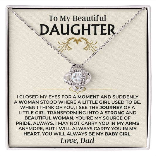 Jewelry To My Beautiful Daughter - Dad - Love Knot Gift Set - SS504D