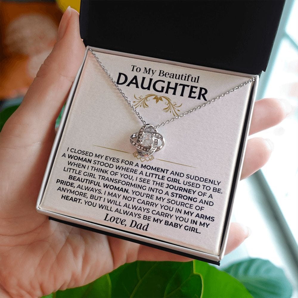 Jewelry To My Beautiful Daughter - Dad - Love Knot Gift Set - SS504D